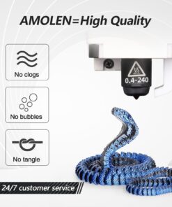 AMOLEN Silk PLA 3D Printer Filament, Dual Color Black Blue PLA 1.75mm, Shiny Color Change Filament 3D Printing PLA Filament for Most FDM 3D Printer, 1kg Spool(2.2lbs) 2 in 1 -Black Blue 10 71iH9J2zEZL