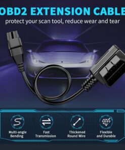 FOXWELL OBD2 OBD II 16Pin Male to Female Diagnostic Extension Convert Cable and FOXWELL NT301 OBD2 Scanner 14 71iIC425ahL