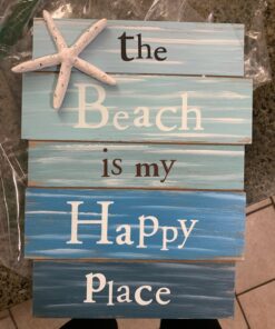 Grasslands Road Wall Starfish GR Beach is My Happy Place Plaque, Medium, White, Blue 36 71iIIUFSA6L