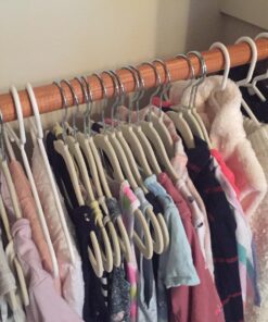 Amazon Basics Kids Velvet, Non-Slip Clothes Hangers, Pack of 30, Baby Size 11.6, Beige 11.6 inches 30-Pack 36 71iIaYMpbpL