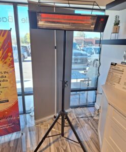 VAGKRI Outdoor Heaters, 1s Heating Electric Infrared Patio Heaters with Remote, 12H Timer, 3 Heat Levels, IP65 Waterproof, Electric Wall Heaters with Tripod Stand for Home, Office, Patio and Garage Black 30 71iIoQR4JVL