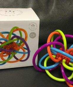 Manhattan Toy Winkel Rattle & Sensory Teether Toy, Blue/Green/Orange, 5 Inch x 4 Inch x 3.5 Inch 31 71iJec9wHiL