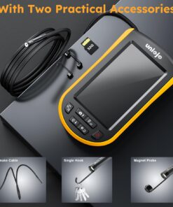 Borescope Endoscope Dual Lens 8mm 3FT Tube, IP67 Waterproof Snake Camera Industrial Inspection Camera UNIOJO, 1080P 4.3'' Screen, with 32G Card and 6 LED Lights, for Pipe Sewer Drain Inspection 4.30'' LCD Screen 15 71iJj948FsL