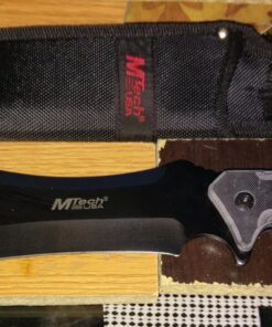 MTech USA – Fixed Blade Knife – Black Stainless Steel Blade with Black Carved G10 Handle, Full Tang, Includes 1680D Nylon Sheath - Hunting, Camping, Survival, Tactical, EDC – MT-20-39 55 71iKXVN1GNL