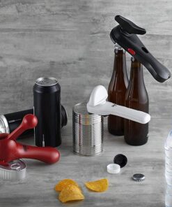 Kuhn Rikon Auto Safety LidLifter/Can Opener with Ring-Pull, 8 x 2.5 x 2.75 inches, Red Can Opener 25 71iLK0YiCrL