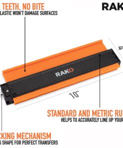 RAK Contour Gauge - Christmas Gifts for Dad - 10 Inch Edge Profile Measuring Tool with Lock - Adjustable Irregular Shape Outline of Flooring, Laying Tile, Woodwork, Construction - Stocking Stuffers 14 71iLW09qJlL