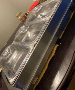 Nutrichef Professional Stainless Steel Buffet Warmer Server with 3 Trays | Portable Hot Plate Food Warmer Station for Parties & Events | Easy to Clean | 3 See-through lids | Max Temperature 175F 3 Pot 3.5 Quart 30 71iLd12AryL