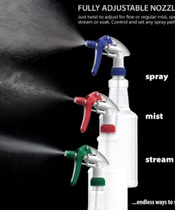 Bar5F Empty Plastic Spray Bottles 16 oz, BPA-Free Food Grade, Crystal Clear PETE1, Red/White M-Series Fully Adjustable Sprayer (Pack of 2) 9 71iLl8BS6S