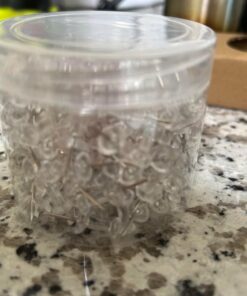 Amazon Basics Push Pins Tacks, Clear Plastic Head, Steel Point, 200-Pack 200 pack 31 71iMW6mt6nL
