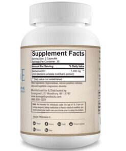 Alternative view of Premium Berberine Supplement - 1200mg of Berberine Per Serving - Berberine HCL Supplement Non-GMO - Immune Support- 60 Berberine Capsules