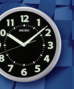 Seiko Wall Clock Silver-Tone Metallic Case Luminous Numerals 7 71iMzs6uE L