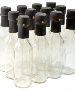 nicebottles Clear Glass Woozy Bottles with Shrink Capsules, 5 Oz, Case of 12 5 Oz with Screw Caps & Shrink Capsules - Pack 12 21 71iNBZKyRFL