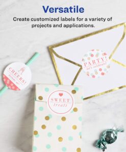 Avery Round Labels for Laser & Inkjet Printers, 2.5", 90 Glossy White Labels (22830) 2.5" 90 labels 22 71iNeFQpkL 1