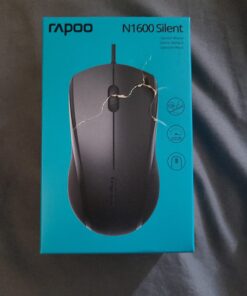 Rapoo Silent Wired Mouse, 1000 DPI 5ft Cord Quiet Button Optical Computer Mouse, Left Right Hand Use, for Laptop Chromebook Mac Notebook, Matte Black 23 71iNybXqGL