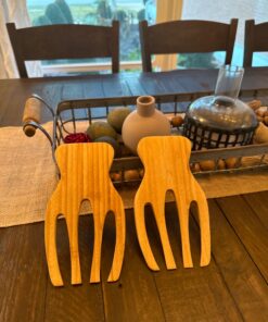 Lipper International Bamboo Wood Salad Hands With Knob Handles, 4" x 7.25" x 1.25", One Pair, 24 ounces 13 71iOQDXyT5L