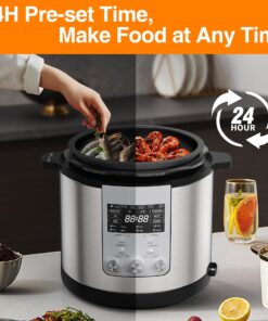 VBGK Pressure Cooker 6.3 Quart, 14-in-1 Electric Pressure Cooker, Knob & Touch Screen Multifunctional Slow Cooker,Sauté,Steamer, Stainless Steel, Keep Warmer, 24H Pre-Set Timer, Autoc Pressure Release Knob Control 15 71iOsNz8u L