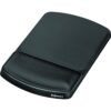 Fellowes 91741 Gel Wrist Rest and Mouse Pad - Graphite/Platinum 9in X 7.5in Plat Base/Graphite