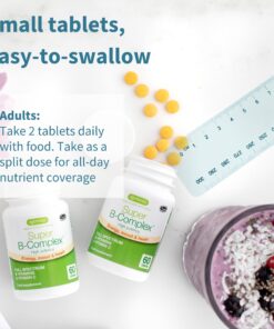 Super B-Complex – Methylated Sustained Release Clean Label B Complex With Methylfolate, Boosted B12 Methylcobalamin, Vegan, Lab Verified, 60 Small Tablets, by Igennus Unflavored 60 Count (Pack of 1) 26 71iQ9EpinDL