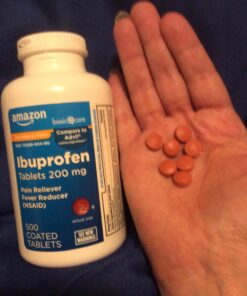 Amazon Basic Care Ibuprofen Tablets 200 mg, Pain Reliever/Fever Reducer, Body Aches, Headache, Arthritis Pain Relief and More, 500 Count 500 Count (Pack of 1) 46 71iQOkxt3aL