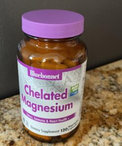 Bluebonnet Nutrition Albion Chelated Magnesium Vegetable Capsule, 200 mg, Stress Relief, Vegan, Non GMO, Gluten Free, Soy Free, Milk Free, Kosher, 120 Vegetable Capsule, 2 Month Supply 120 Count (Pack of 1) 19 71iQlsaC3rL