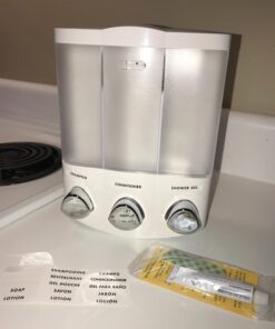 Better Living Products, White 76354 Euro Series TRIO 3-Chamber Soap and Shower Dispenser 26 71iR0I71OOL