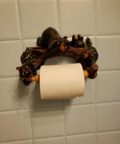 Alternative view of Rivers Edge Products Novelty Wall Mounted Toilet Paper Holder, 1 Roll TP Holder, Bath Accessories, Bathroom Decor, Western Decor or Rustic Home Decor, Poly Resin, Bears on a Branch, Cute Bear