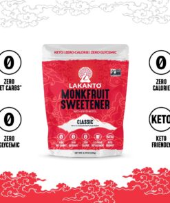 Lakanto Classic Monk Fruit Sweetener with Erythritol - White Sugar Substitute, Zero Calorie, Keto Diet Friendly, Zero Net Carbs, Baking, Extract, Sugar Replacement (Classic White - 8.29 oz) Classic White 8.29 Ounce (Pack of 1) 19 71iRZGYB6ML