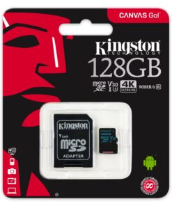 Kingston Canvas Go! 128GB microSDXC Class 10 microSD Memory Card UHS-I 90MB/s R Flash Memory Card with Adapter (SDCG2/128GB) 0 Count (Pack of 1) microSD Card 12 71iRxbApfFL
