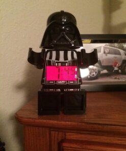 LEGO Star Wars 9002113 Darth Vader Kids Minifigure Light Up Alarm Clock | black/gray | plastic | 9.5 inches tall | LCD display | boy girl | official 29 71iS4V0ibeL