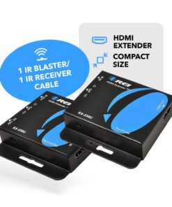 Alternative view of OREI 4K HDMI Over Ethernet CAT6/CAT7 Extender, Extender RJ45 4K@30Hz Upto 130 Ft 1080P Upto 230 FT Full HD POC Transmitter & Receiver IR Loop Out (EX-230C)