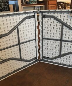 Best Choice Products 3-Piece 6ft Portable Folding Weather-Resistant Resin Table and Bench Set w/Carrying Handles and Rubber Foot Caps for Picnic, Home, and Commercial Use, White 18 71iStxxqNUL