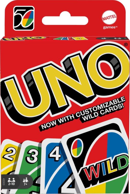 Mattel Games UNO: Classic Card Game, Multi, 8 x 3-3/4 x 81/100 in (42003),7 years and up