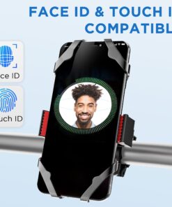 IPOW Motorcycle Phone Mount, Bike Phone Mount Holder, Universal Cell Phone Bicycle & Motorcycle Handlebar Phone Holder, Compatible with Smartphones 13/12/11/X/XR/XS/8/7,Galaxy S20/S10/S9 Black+Red 33 71iUmiV4anL 1