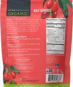 Organic Dried Goji Berries - Non-GMO and Vegan Goji Berries Organic, Perfect for Baking, Teas and Healthy Snacks for Adults (1 lb) 1 Pound (Pack of 1) 25 71iUw2lBTqL
