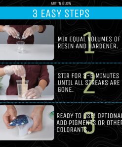 Art ‘N Glow Epoxy Resin for Clear Casting and Coating - 1 Gallon Kit - Perfect for Molds, Crafts, Tumblers, Jewelry, Wood - Food Safe, Non Yellowing, Bubble Free, and Made in The USA 31 71iV6622fjL 1