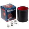 Brybelly Professional Shaker Cups | Leather with Velvet Felt-Lined Interior | 1 Red Lined Cup and 5 Dice Set, 16mm