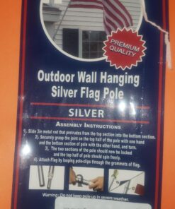 Front Line Flags Flag Pole: 6' Ft Silver Aluminum Flagpole | Spinning and Tangle-Free | Heavy Duty | Wind Resistant and Rust Free Silver Wall Mount Flag Pole P/N FL6S 6ft Silver (Pole Only) 38 71iVeMqr 7L