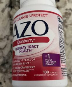 AZO Cranberry Urinary Tract Health Supplement, 1 Serving = 1 Glass of Cranberry Juice, Sugar Free Cranberry Pills, Non-GMO 100 Softgels 100 Count (Pack of 1) 41 71iWWHLXbWL