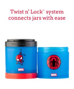 Whiskware Marvel Stackable Snack Containers for Kids and Toddlers, 3 Stackable Snack Cups for School or Travel, Spider-Man Character 9 71iWajVWwL