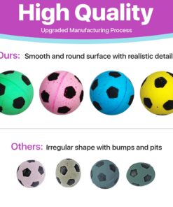 SPOT by Ethical Products - Sponge Soccer Balls Cat Toy, 4-Pack Interactive Cat toys Chasing Hunting Stimulating Cat toys For Indoor Cats Best Sellers, Small Green, Pink, Blue, Yellow, Black 20 71iWjCOGhL