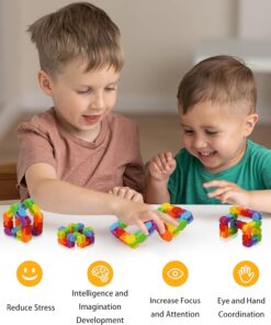 Ganowo Rainbow Fidget Toys Wacky Tracks Snap Click for Kids Students School Finger Sensory Snake Cube Toys Christmas Fidgets Class Gifts for Adults Children Stress Relief ADD ADHD Autism 10 71iWoVAWvdL