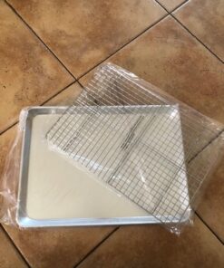 Checkered Chef Baking Sheets for Oven - Half Sheet Pan with Stainless Steel Wire Rack Set 1-Pack - Easy Clean Cookie Sheets, Aluminum Bakeware Half Sheet 1 Pack 47 71iX6uEfxXL