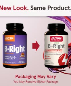 Jarrow Formulas B-Right Optimized B-Complex, Dietary Supplement for Cellular Energy, Immune Health and Stress Management Support, 100 Veggie Capsules, 100 Day Supply Unflavored 100 Servings (Pack of 1) 27 71iXTjqVcHL