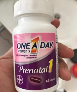 One A Day Women's Prenatal 1 Multivitamin Including Vitamin A, Vitamin C, Vitamin D, B6, B12, Iron, Omega-3 DHA & more, Tablet,Softgels, 60 Count - Supplement for Before, During, & Post Pregnancy No Artificial Flavor 60 Count (Pack of 1) 16 71iXagLRehL