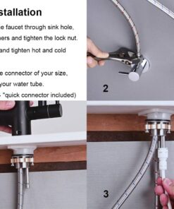 GICASA Kitchen Faucet, 3 Way Kitchen Faucet, Kitchen Faucet with Separate Spigot for RO Water, 3 in 1 Kitchen Faucet with Pull Down Sprayer and Pot Filler, Brushed Gold Brushed Gold 52 12 71iXr1yEMJL