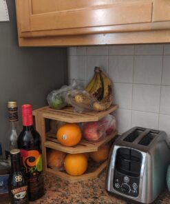 Lipper International 8883 Bamboo Wood 3-Tier Corner Kitchen Storage Shelf, 10" x 10" x 9-1/2" 31 71iZZ9uflWL