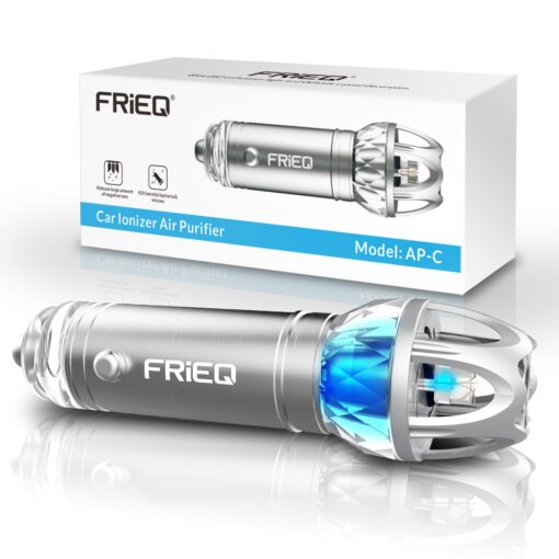 FRiEQ Car Air Purifier, Car Air Freshener and Ionic Air Purifier | Remove Dust, Pollen, Smoke and Bad Odors - Available for Your Auto or RV