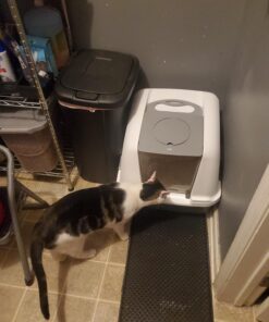 Catit Airsift Jumbo Hooded Cat Litter Pan, Warm Gray - Privacy and Easy Access for Cleaning - Ideal for Larger Cat Breeds or Multiple Cat Households 34 71ibS8avL7L