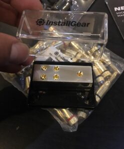 InstallGear 4/8/10 AWG Gauge Power Distribution Block 4 Gauge in to (4) 8/10 Gauge Out | Fuse Block | Fuse Block for Auto, RV, Motorcycle, and Boat 4 Gauge In - (4) 8/10 Gauge Out 37 71ibewJb eL
