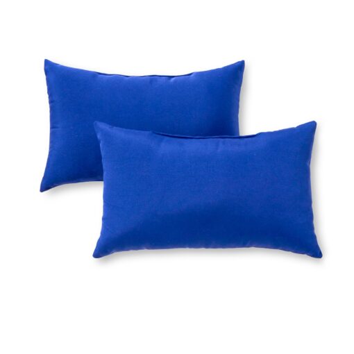 Greendale Home Fashions Rectangle Outdoor Accent Pillows, Marine Blue, Set of 2